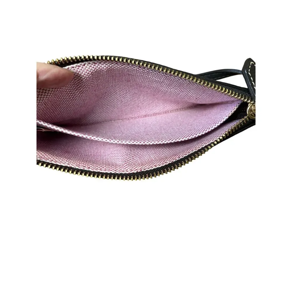 Dooney & Bourke | Pebble Grain Slim Wristlet in Black Leather